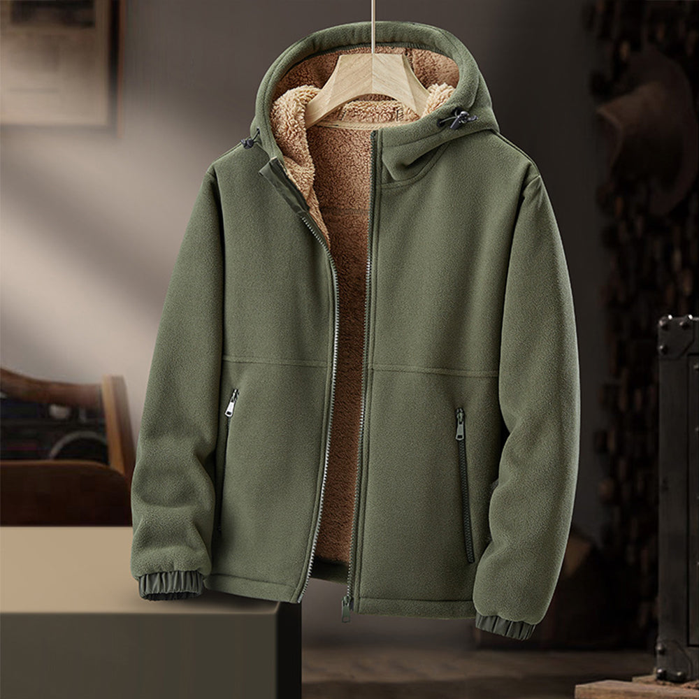 Heren Fleece Winterjas met Capuchon – Licht & Warm
