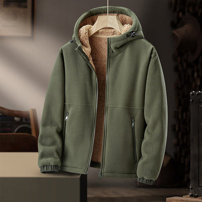 Heren Fleece Winterjas met Capuchon – Licht & Warm