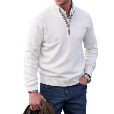 Lugano Kasjmier Pullover met Rits