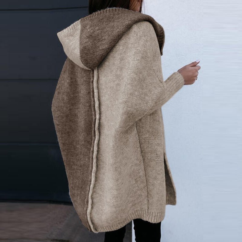 Dames Patchwork Hoodie – Comfortabel & Stijlvol Gebreid